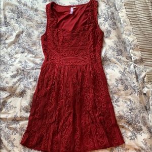 Red lace dress